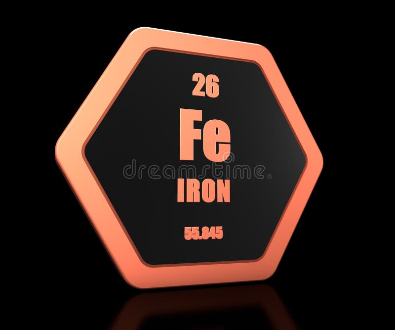 Iron Chemical Element Symbol From Periodic Table Stock