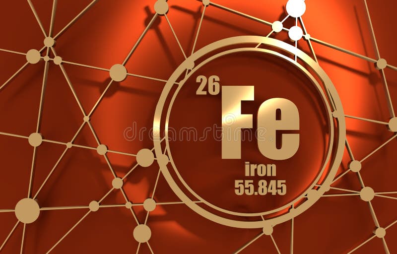 Железо химический элемент в таблице менделеева Iron chemical element. stock illustration. Illustration of education - 98548254
