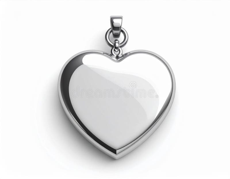 Iron element. Metal heart-shaped keychain on white background royalty free illustration