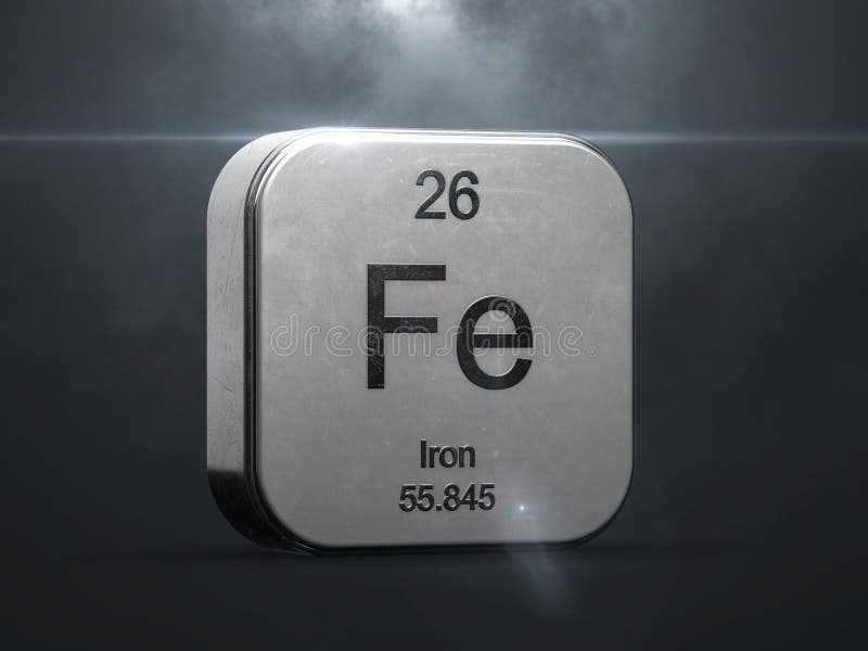 Iron Chemical Element Symbol From Periodic Table Stock