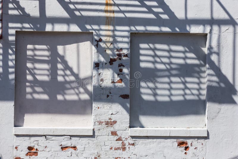 Iron Fire Escape with Shadows Stock Image Image of staircase, iron