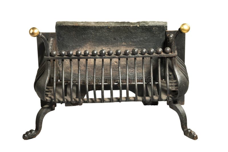 Iron Fireplace Grate Old Antique Stock Photo Image of fireplace, wood