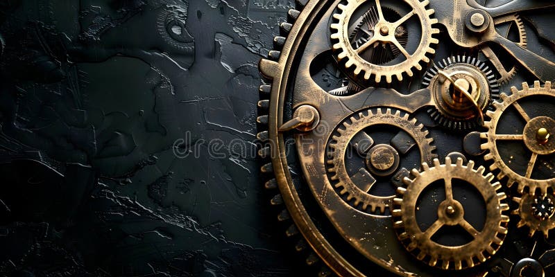 Iron gears on a black background royalty free stock image