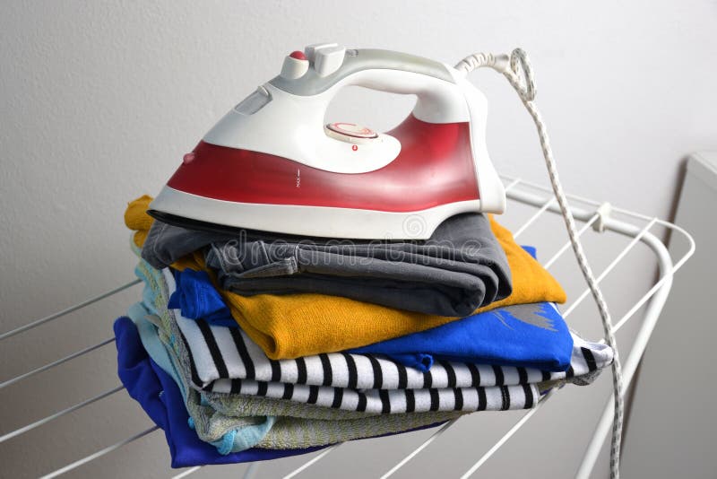 Some with ironed laundry stock image. Image of pile 179207161