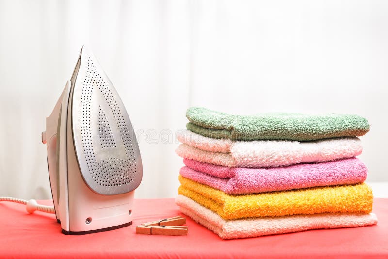 Iron and laundry stock photo. Image of pile, board, appliance 44588476