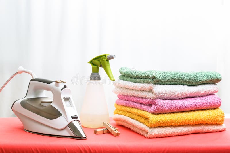 Iron and laundry stock photo. Image of pile, board, appliance 44588476