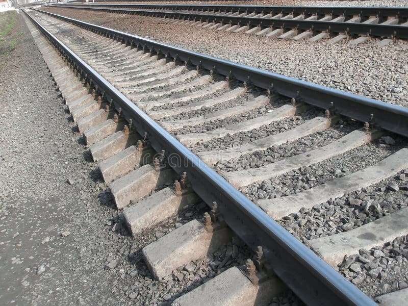 Iron rails. Railway royalty free stock photos