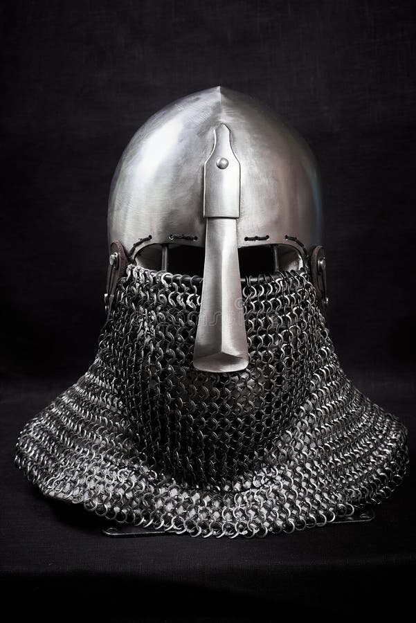 Knight Helmet on a Black Background. Front View Stock Photo Image of real, middle 249619670