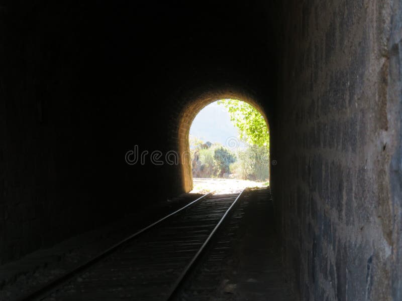 Iron Road Bridges Metal Rail Light at the End of the Tunnel Train