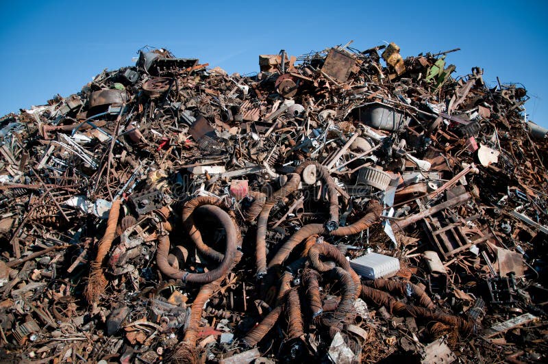 Iron Scrap Metal Compacted To Recycle Royalty Free Stock Photography