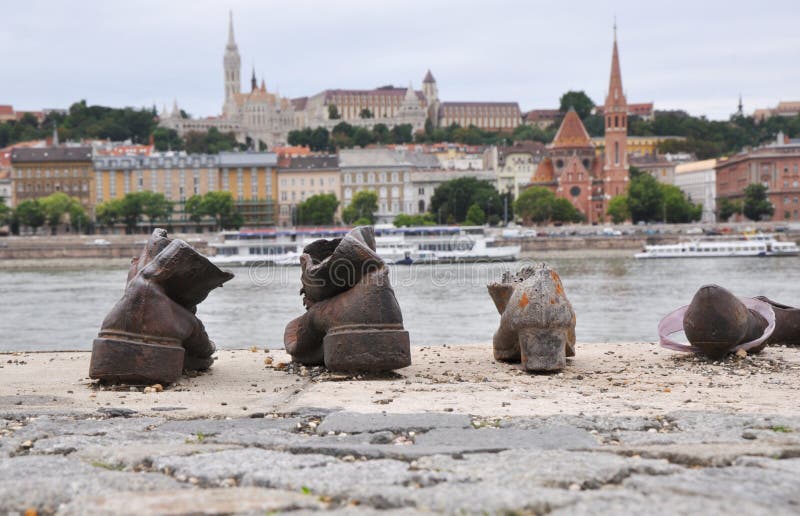 Iron shoes memorial to Jewish people executed WW2