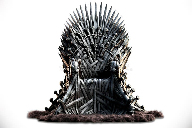 Iron Throne Isolated on White Background. Generated by AI Stock