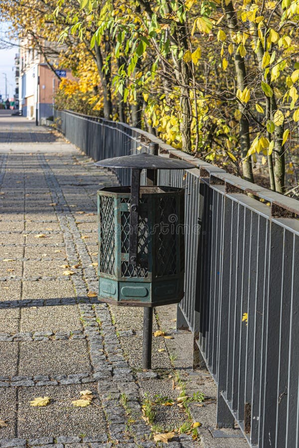 Two iron trash bin stock photo. Image of office, product 62446692