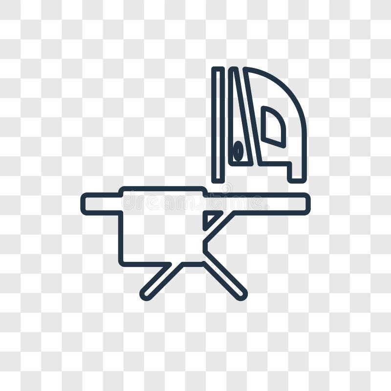 Ironing board concept vector linear icon isolated on transparent royalty free illustration Ironing board concept vector linear icon isolated on transparent royalty free illustration