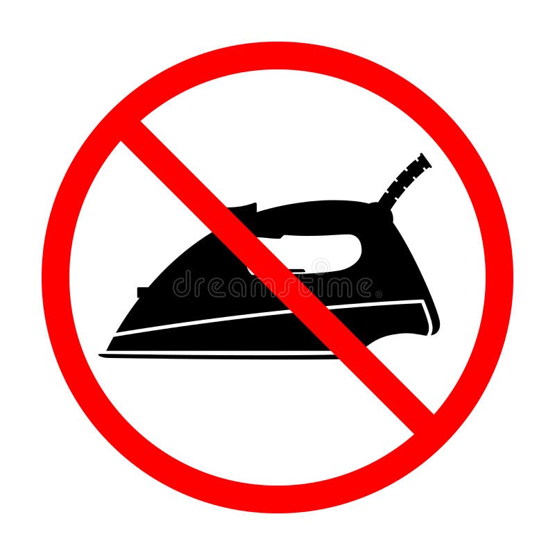Ironing Prohibition Sign. Iron Ban Sign Stock Vector Illustration of