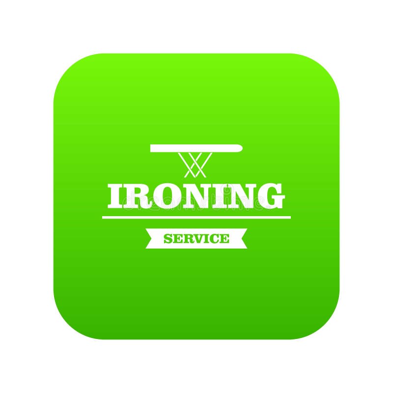 Ironing service icon green vector stock illustration