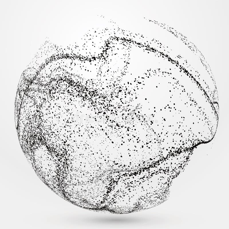 Irregular abstract graphics, dynamic particle composition,Grainy vector effect diagram. royalty free illustration