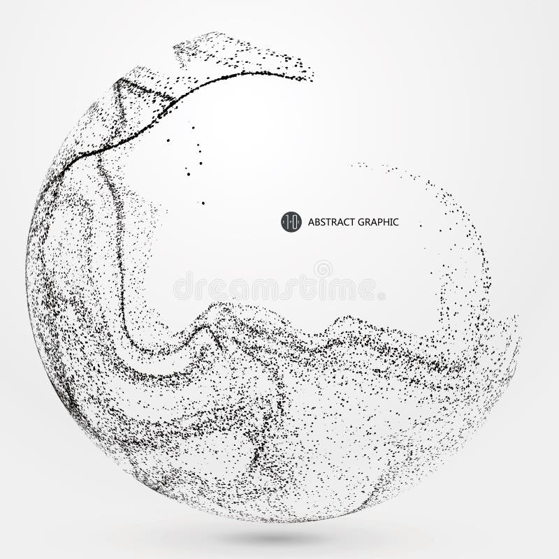 Irregular abstract graphics, dynamic particle composition. royalty free illustration