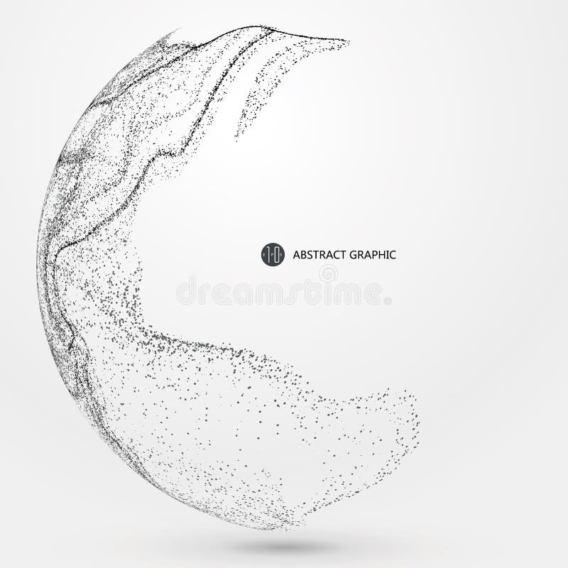 Irregular abstract graphics, dynamic particle composition. vector illustration