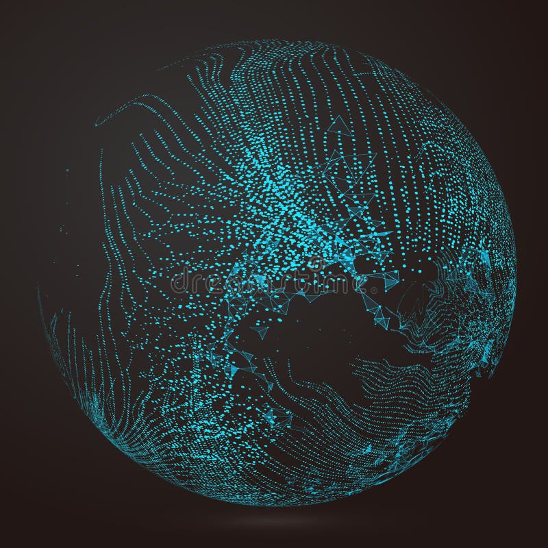 Irregular abstract graphics, dynamic particle composition. vector illustration