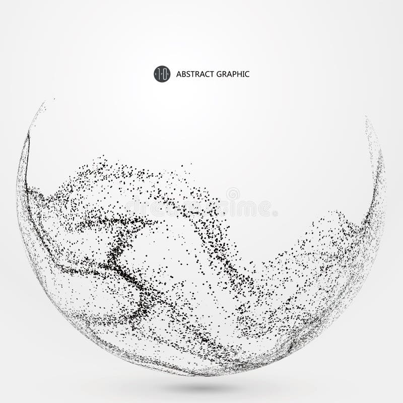Irregular abstract graphics, dynamic particle composition. vector illustration