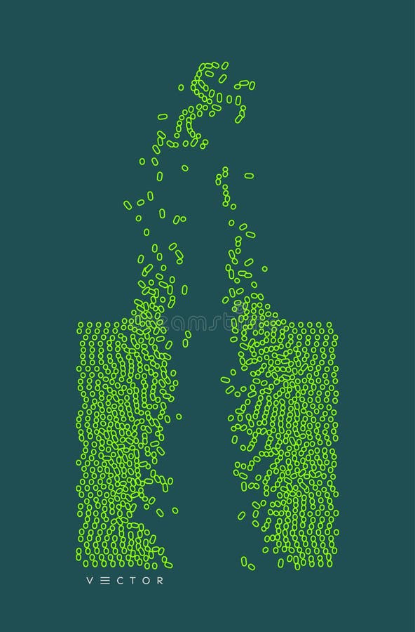 Irregular array or matrix of random ovals. Background breaking down into small fragments royalty free illustration