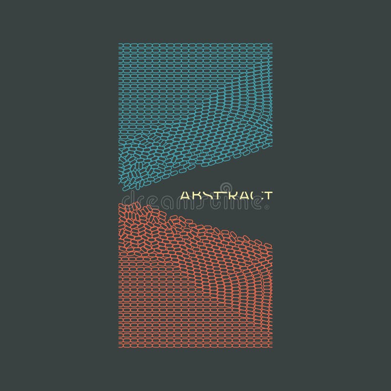 Irregular array or matrix of random ovals. Background breaking down into small fragments royalty free illustration