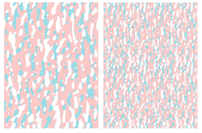 Irregular Handmade Light Blue And White Stains On A Light Pink