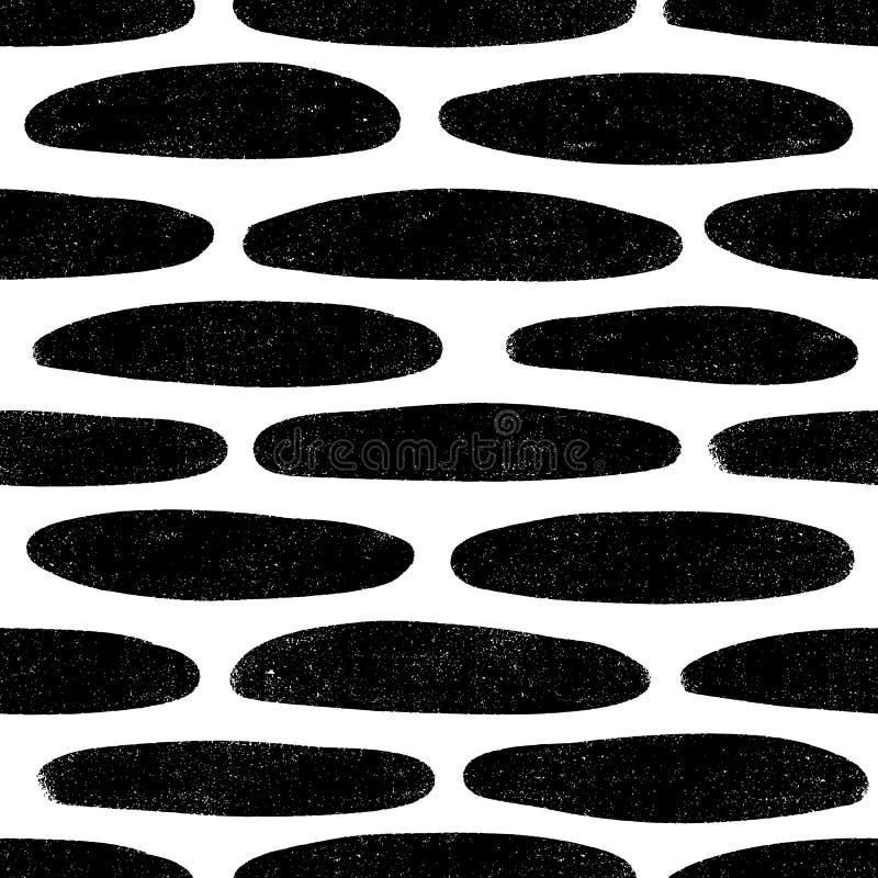 Irregular Textured Oval Shapes Seamless Pattern. Stock Vector