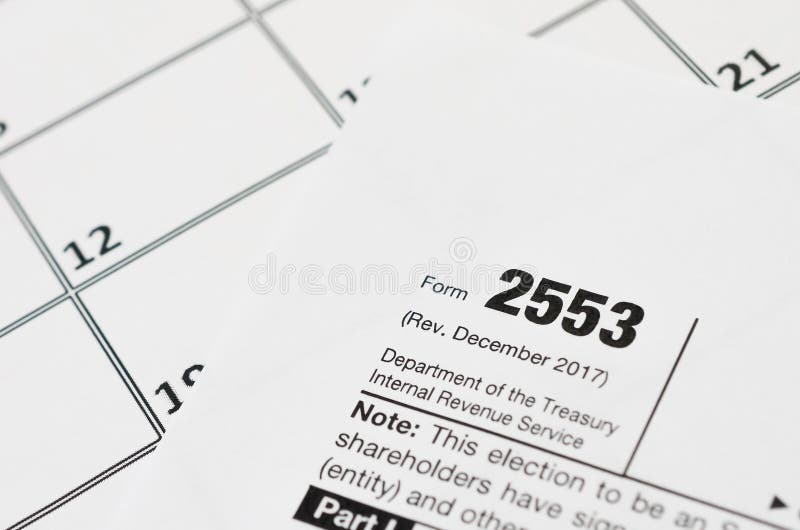 IRS Form 2553 Election by a Small Business Corporation Tax Blank Lies