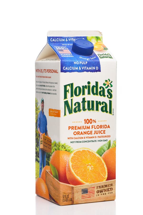 Irvine california 09 ago 2020 : una caja de floridas zumo natural de naranja sin pulpa con calcio y vitamina d
