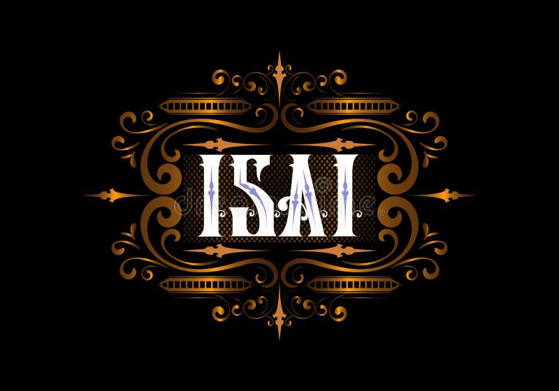 ISAI lettering custom style design stock illustration