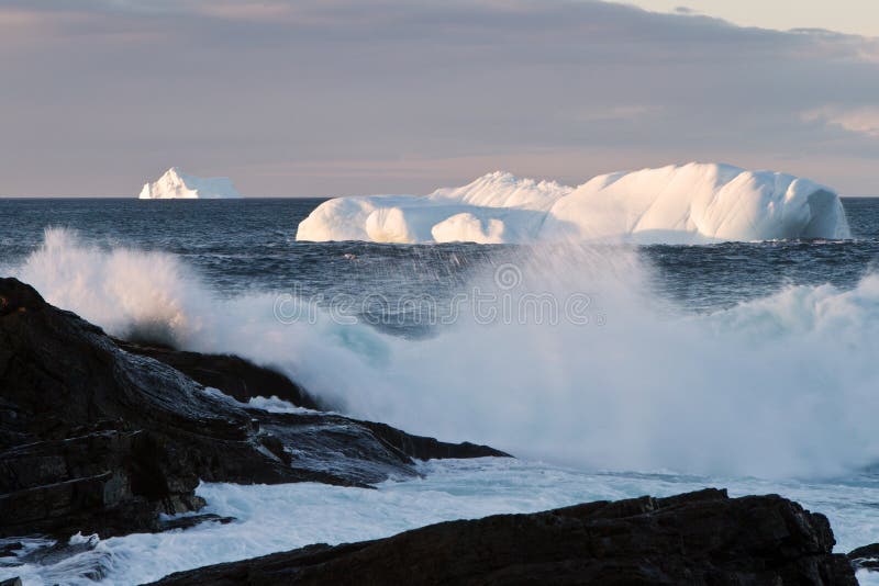 Icebergs along the coast of Newfoundland. Icebergs along the coast of Newfoundland.