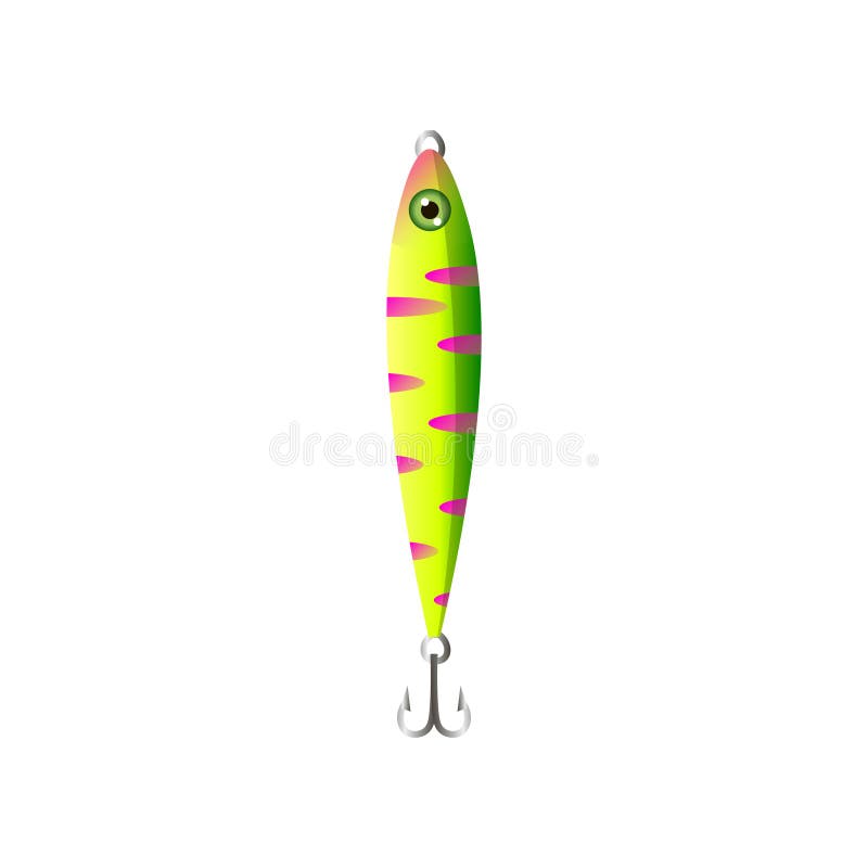 Isca de pesca verde longa do cal com gancho dobro ilustração do vetor Isca de pesca verde longa do cal com gancho dobro ilustração do vetor