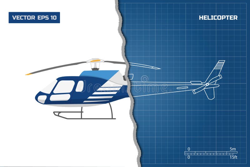 Iscensätta ritningen av helikoptern Helikoptersikt: överkant, sida och framdel teckna som är industriellt stock illustrationer Iscensätta ritningen av helikoptern Helikoptersikt: överkant, sida och framdel teckna som är industriellt stock illustrationer