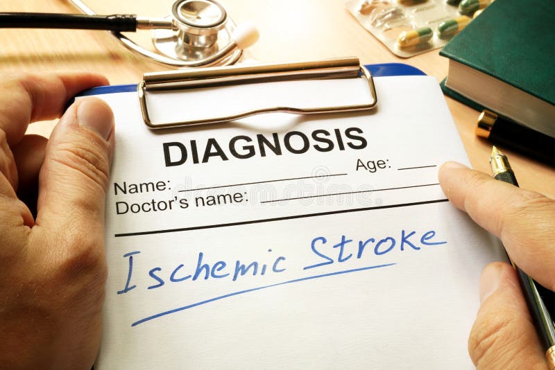 Ischemic stroke written on diagnosis form. royalty free stock image