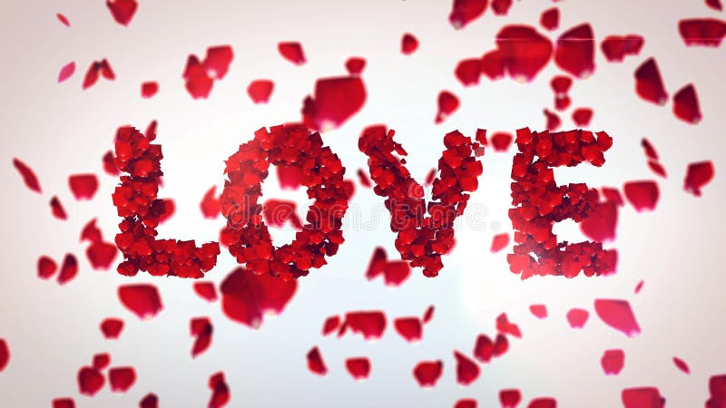 Iscrizione di amore da Rose Petals illustrazione di stock Iscrizione di amore da Rose Petals illustrazione di stock