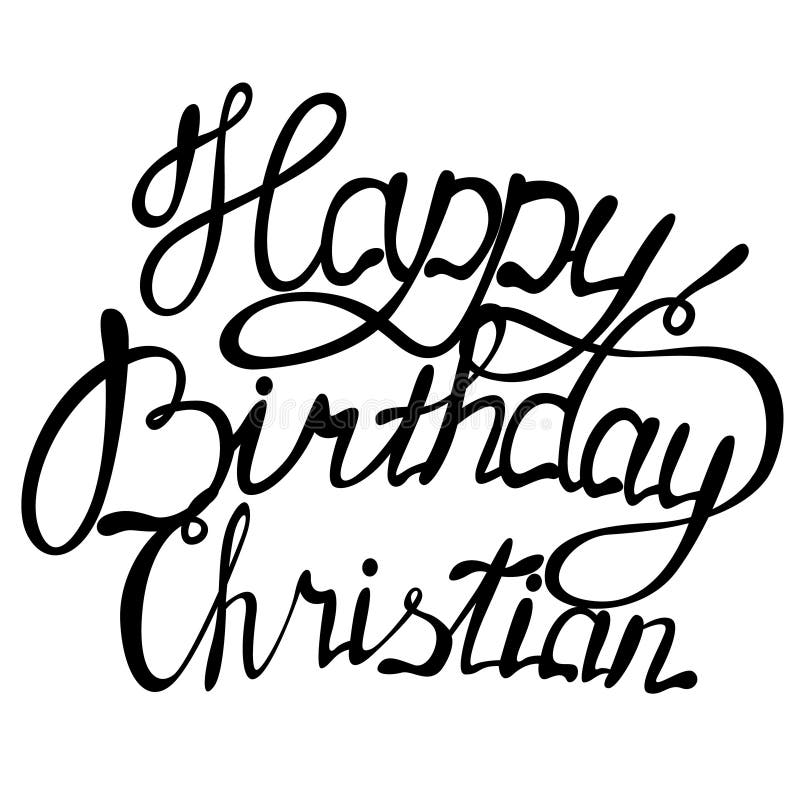 Iscrizione Di Nome Di Battesimo Di Buon Compleanno Illustrazione Vettoriale Illustrazione Di Parola Scheda