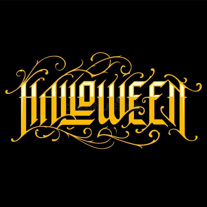 Iscrizione gotica disegnata a mano di Halloween illustrazione di stock Iscrizione gotica disegnata a mano di Halloween illustrazione di stock
