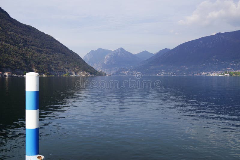 Iseo Lake in autumn, seen from Sulzano. royalty free stock images Iseo Lake in autumn, seen from Sulzano. royalty free stock images