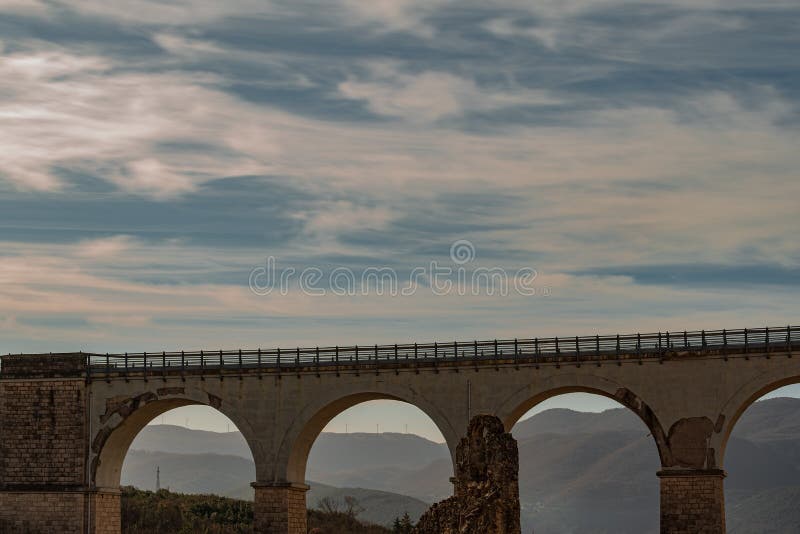 Isernia, Molise, Italy. Santo Spirito Railway Bridge. View Stock Photo ...