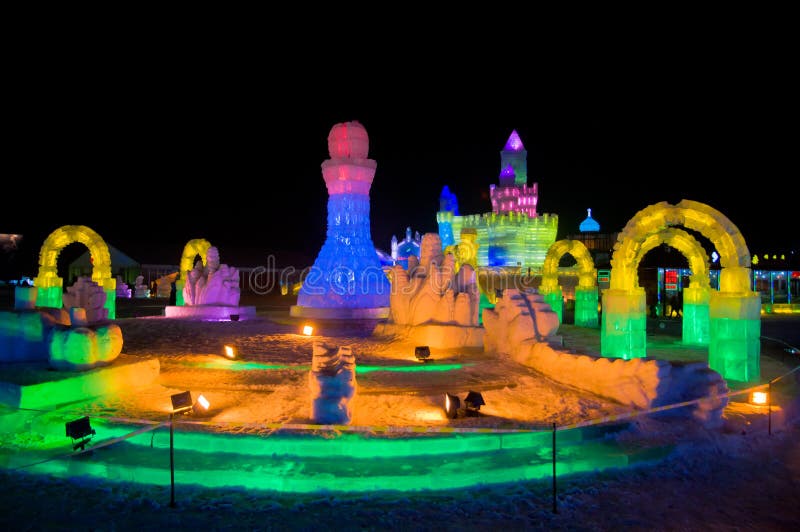 Isgravyrbyggnaden i Harbin fotografering för bildbyråer