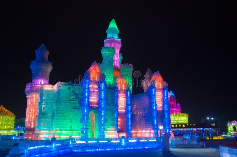 Isgravyrbyggnaden i Harbin arkivbild