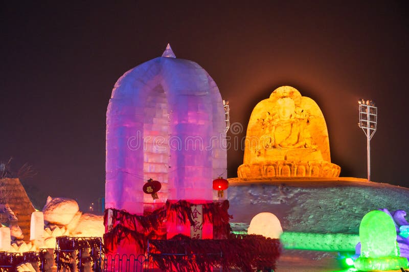 Isgravyrbyggnaden i Harbin arkivbild