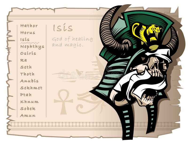 ISIS, la dea di magia e di guarigione Mitologia egiziana antica Tatui il modello e le magliette illustrazione di stock ISIS, la dea di magia e di guarigione Mitologia egiziana antica Tatui il modello e le magliette illustrazione di stock
