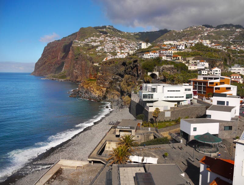 Isla de Madeira, costa sur, Camara de Lobos, Portugal imagenes de archivo Isla de Madeira, costa sur, Camara de Lobos, Portugal imagenes de archivo