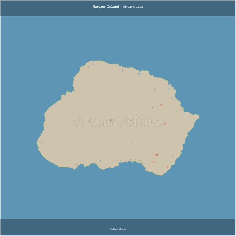 Isla de marion sudáfrica recortada a plaza. estándar de topo ilustración del vector