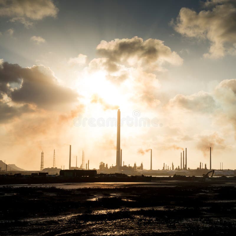Isla Oil Refinery Curacao Pollution Stock Image Image of gasoline