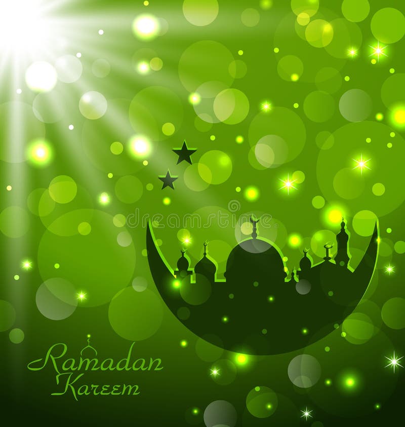 Islamic glow card for Ramadan Kareem