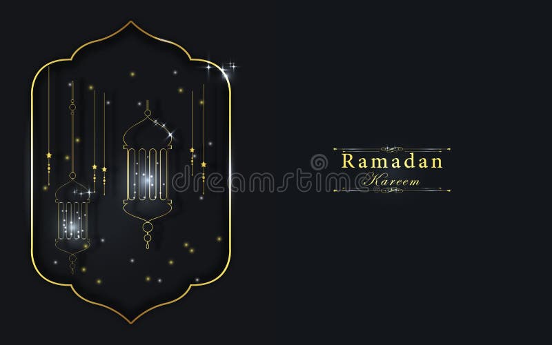Islamic Ramadan Kareem with Beautiful Lantern in Dark Background. Stock  Vector - Illustration of holy, golden: 177543654